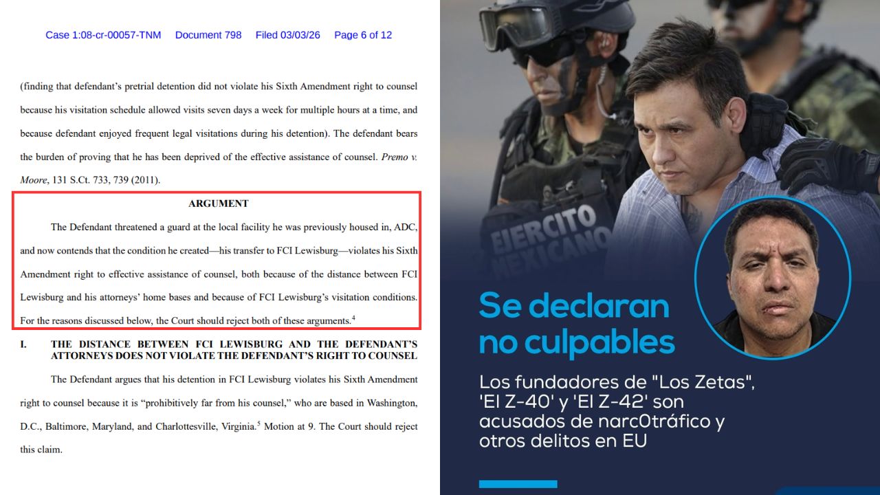 “El Z-42", exlíder de “Los Zetas”, amenazó a guardia de EU y fue transferido